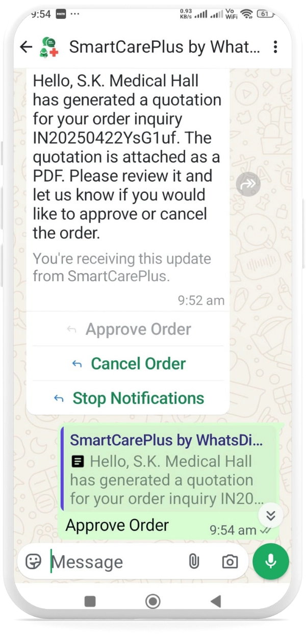Order Quote Generated and Customer Approves